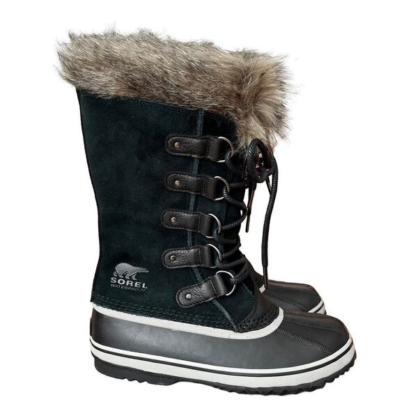 Sorel Shoes - Sorel Joan of Arctic Faux Fur Waterproof Snow Boots Size 9 Black Outdoor NEW